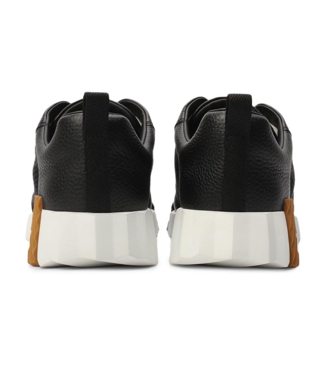 HERMES Черные кожаные кроссовки, фото 4