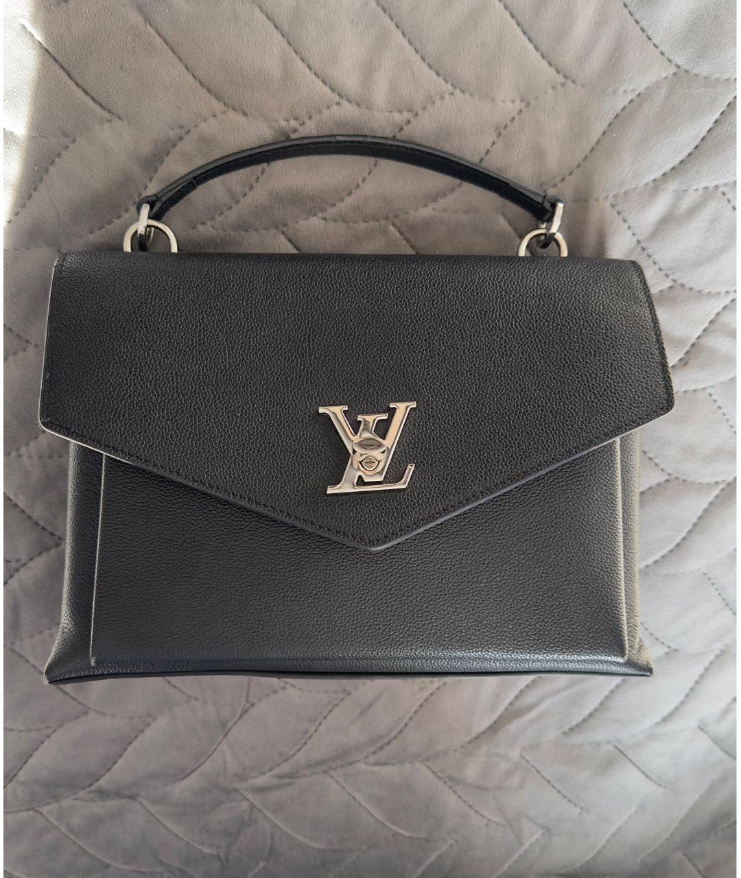 LOUIS VUITTON Черная кожаная сумка с короткими ручками, фото 9