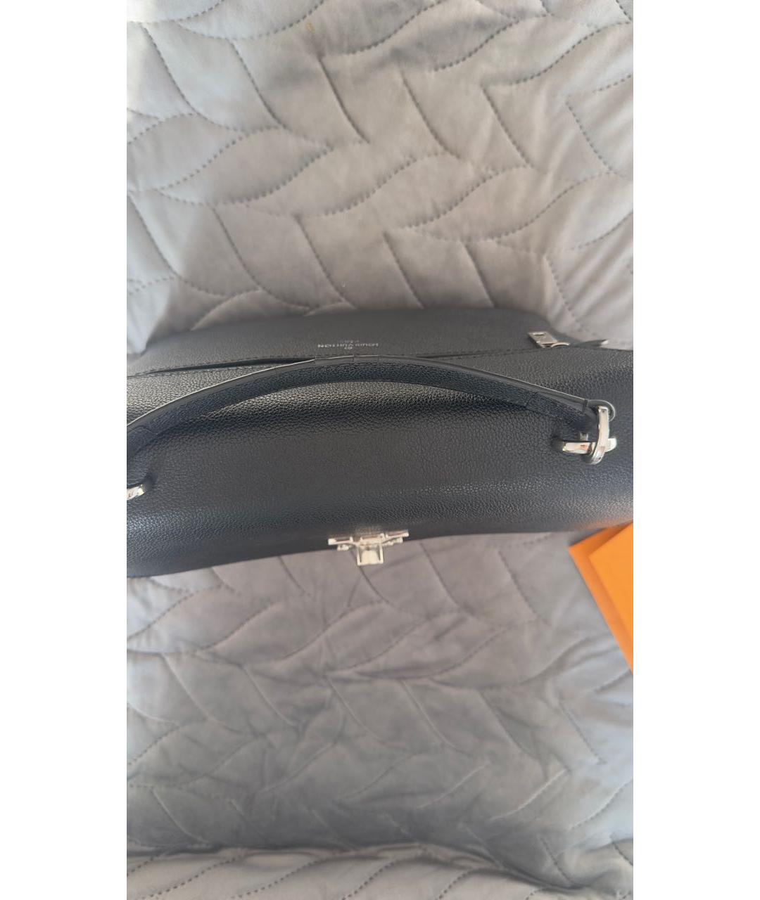 LOUIS VUITTON Черная кожаная сумка с короткими ручками, фото 5