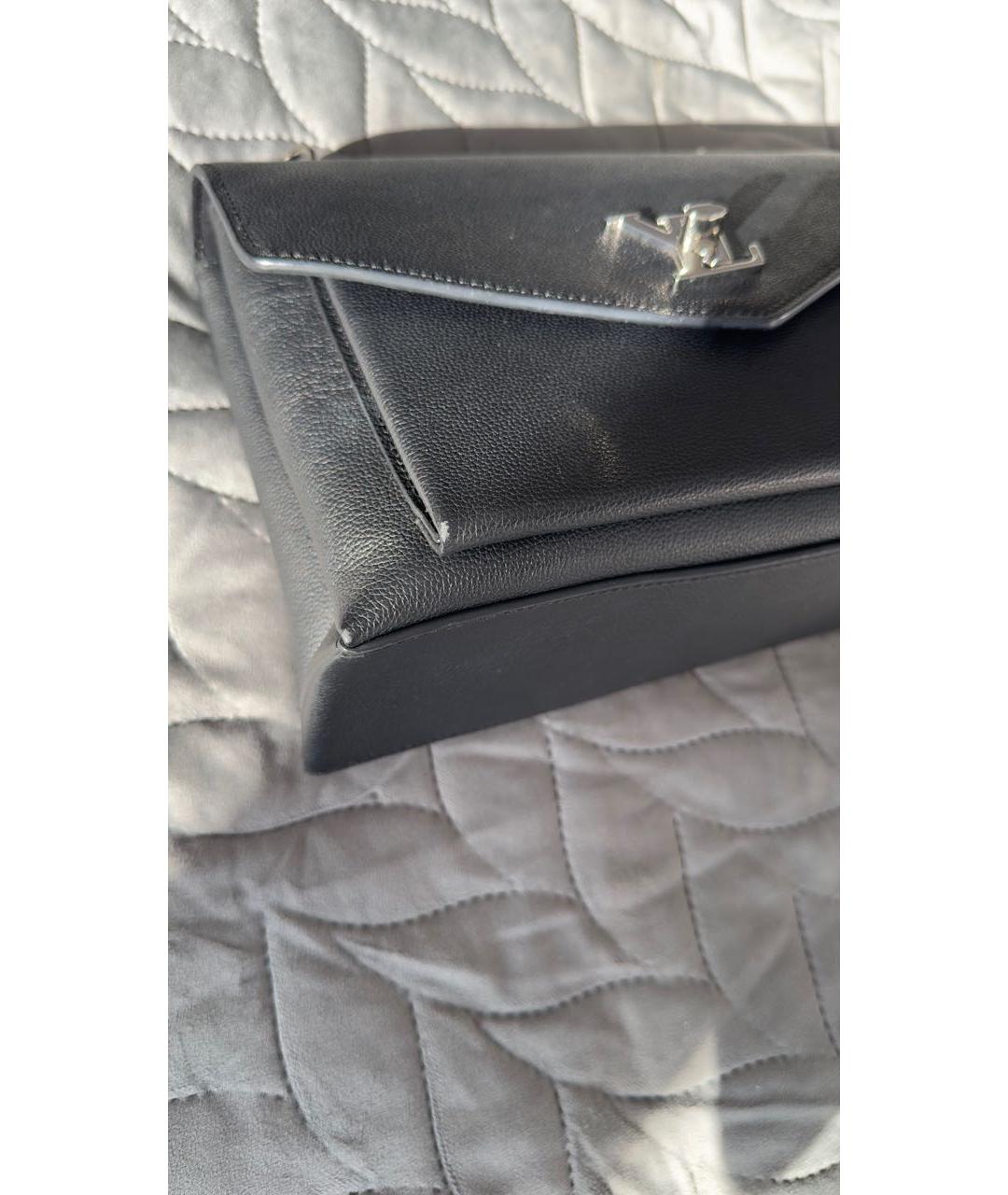 LOUIS VUITTON Черная кожаная сумка с короткими ручками, фото 6