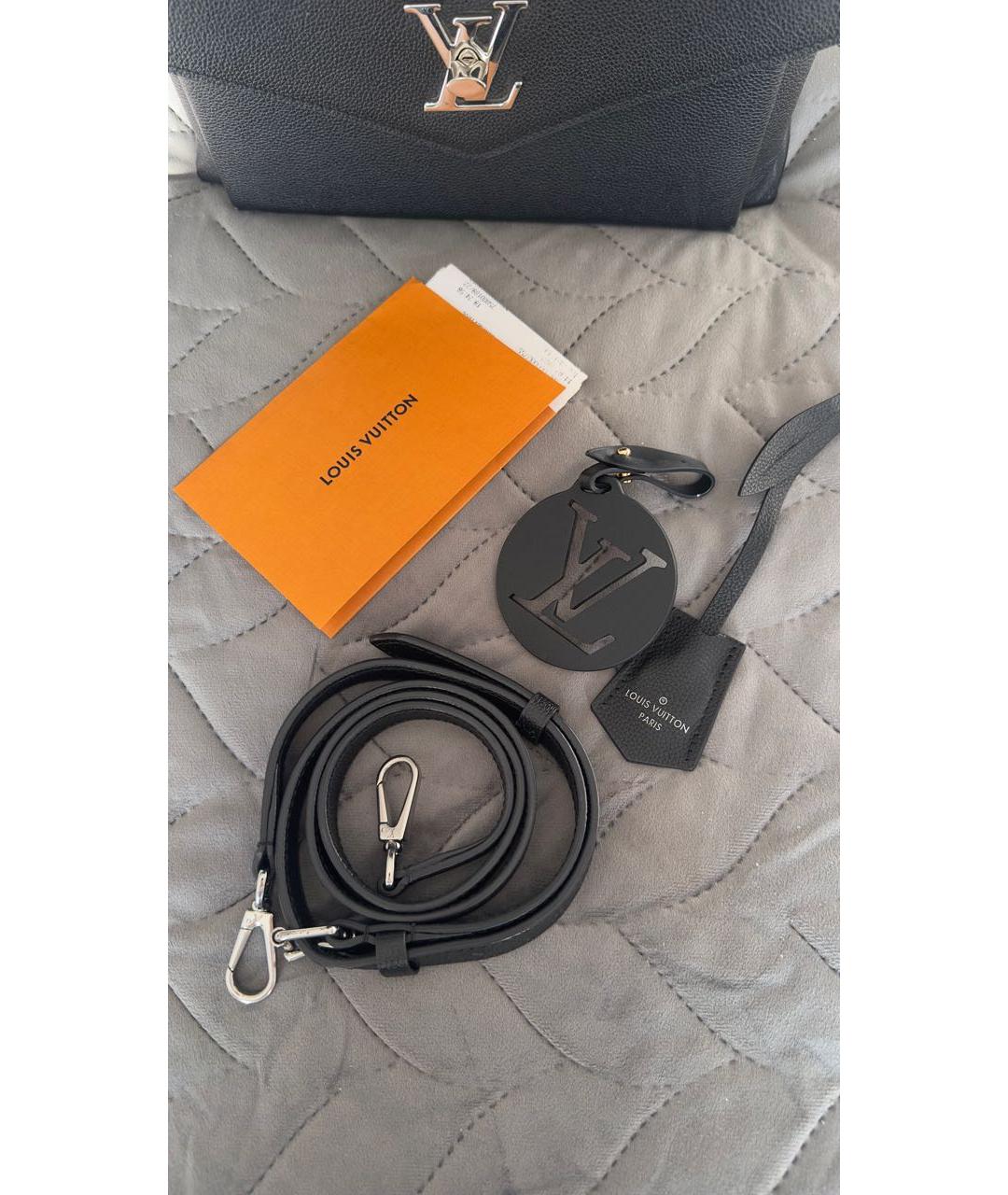 LOUIS VUITTON Черная кожаная сумка с короткими ручками, фото 8