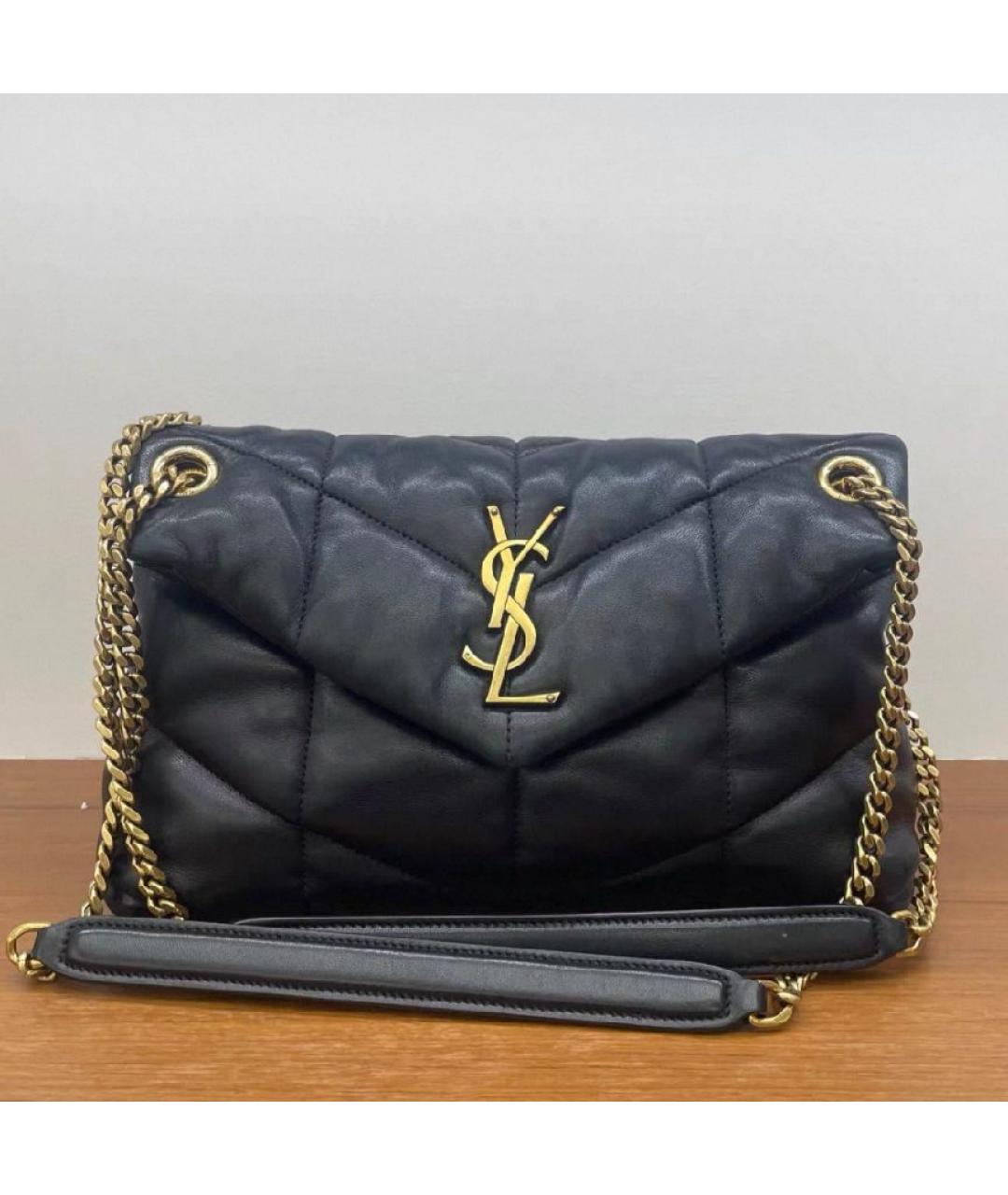 SAINT LAURENT Черная кожаная сумка через плечо, фото 4