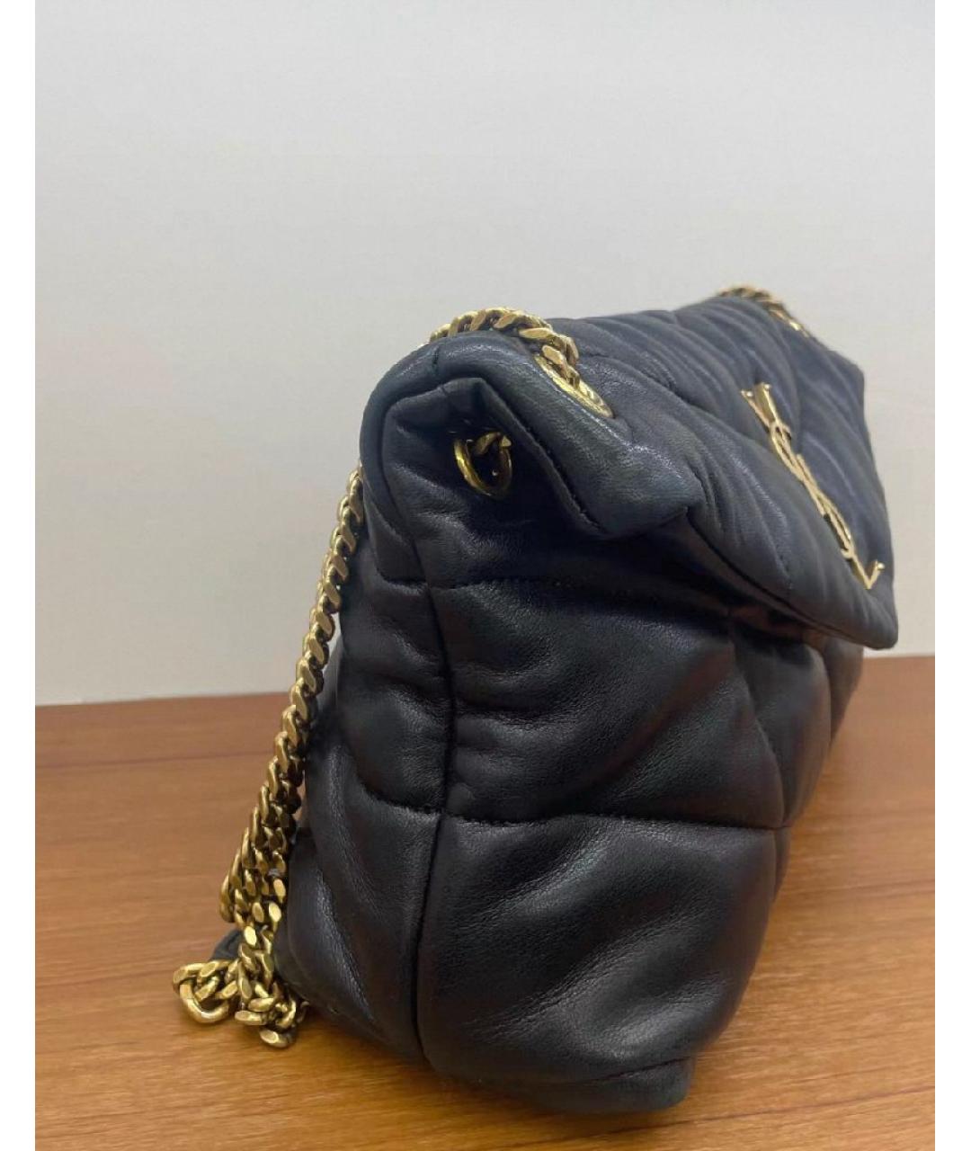 SAINT LAURENT Черная кожаная сумка через плечо, фото 3