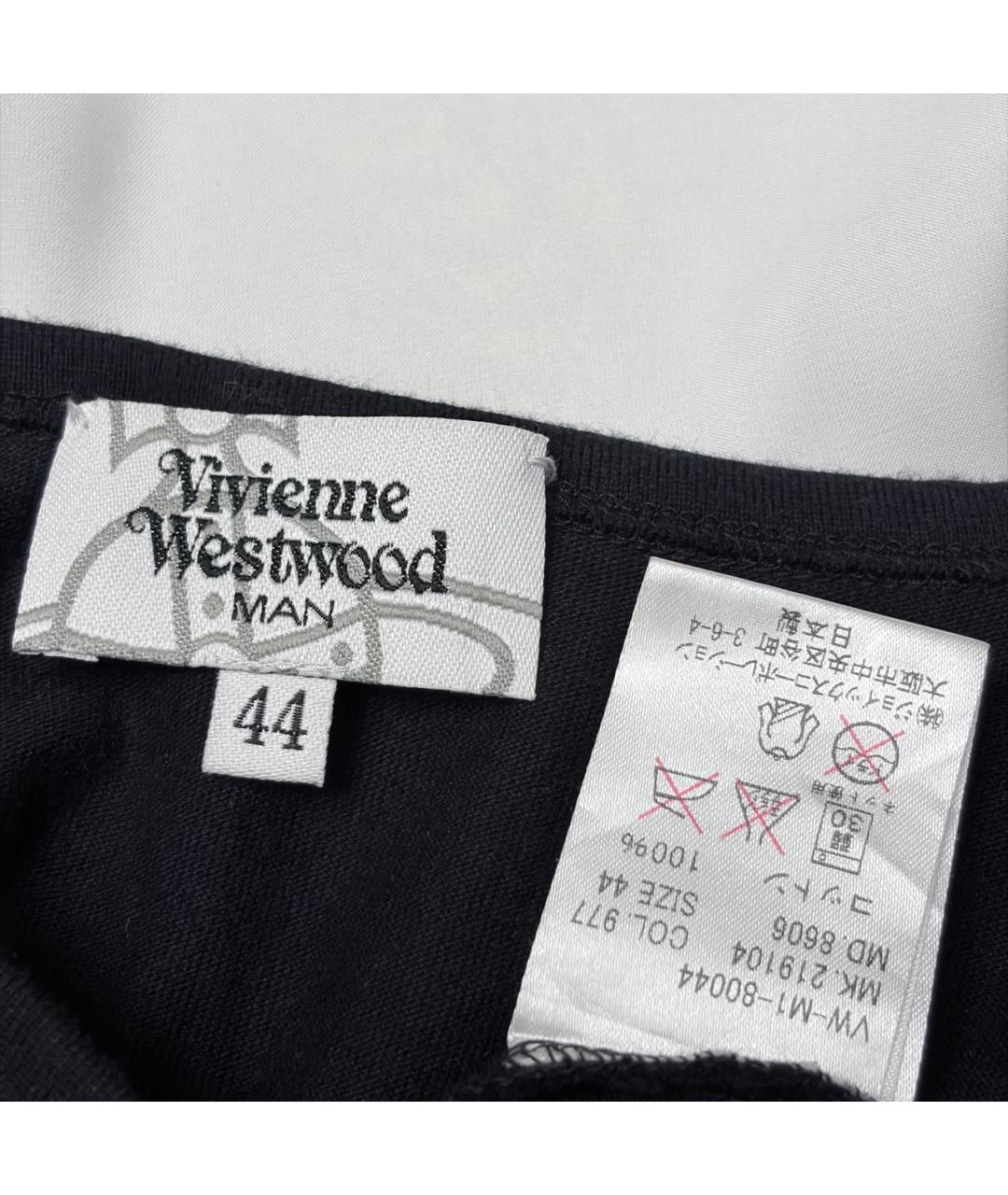 VIVIENNE WESTWOOD Черная хлопковая футболка, фото 7
