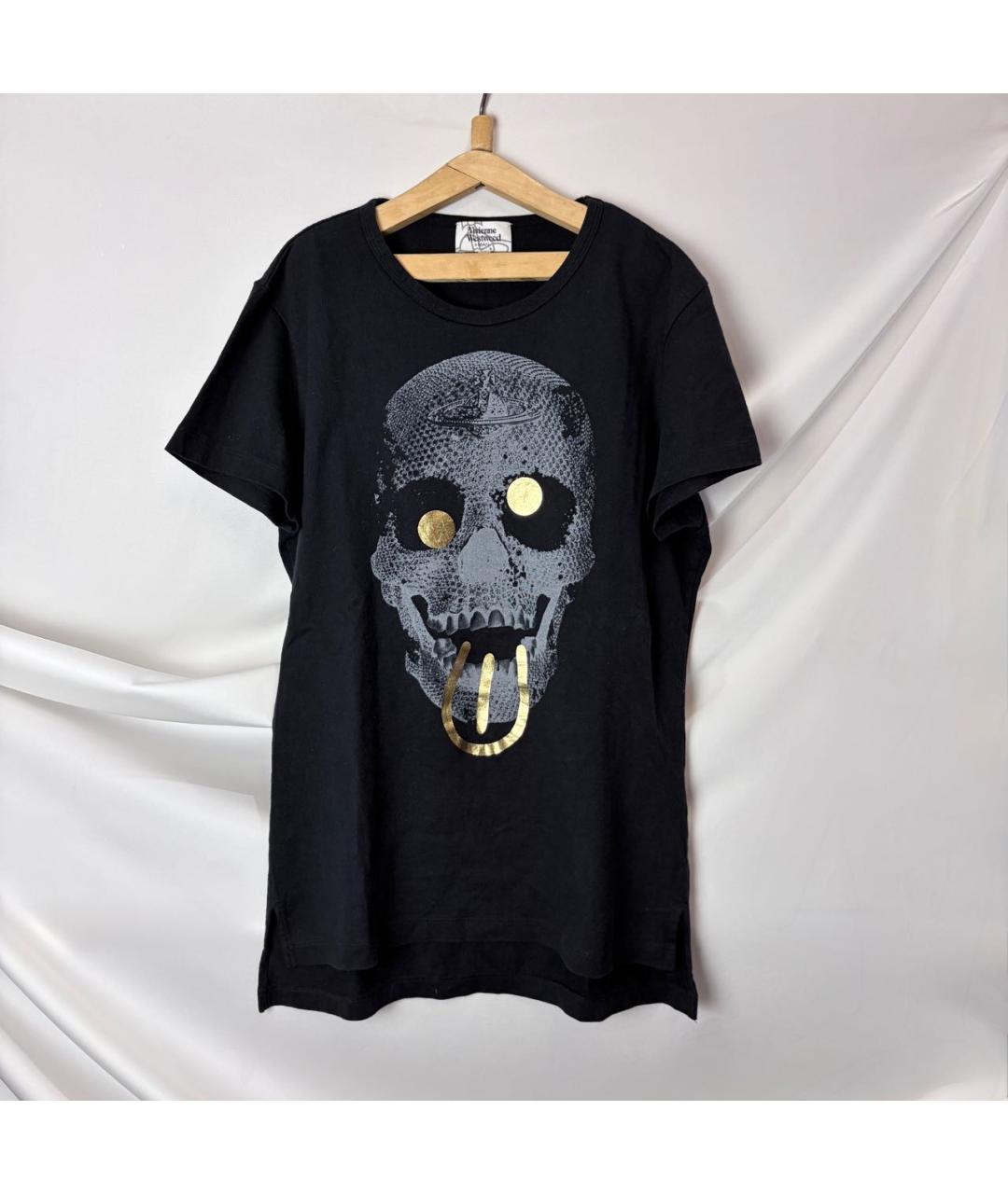 VIVIENNE WESTWOOD Черная хлопковая футболка, фото 2