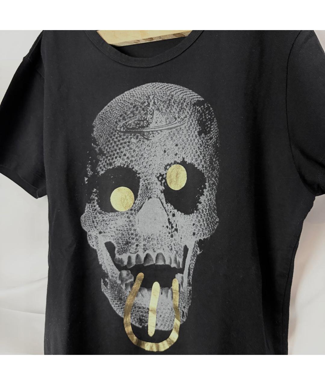 VIVIENNE WESTWOOD Черная хлопковая футболка, фото 3