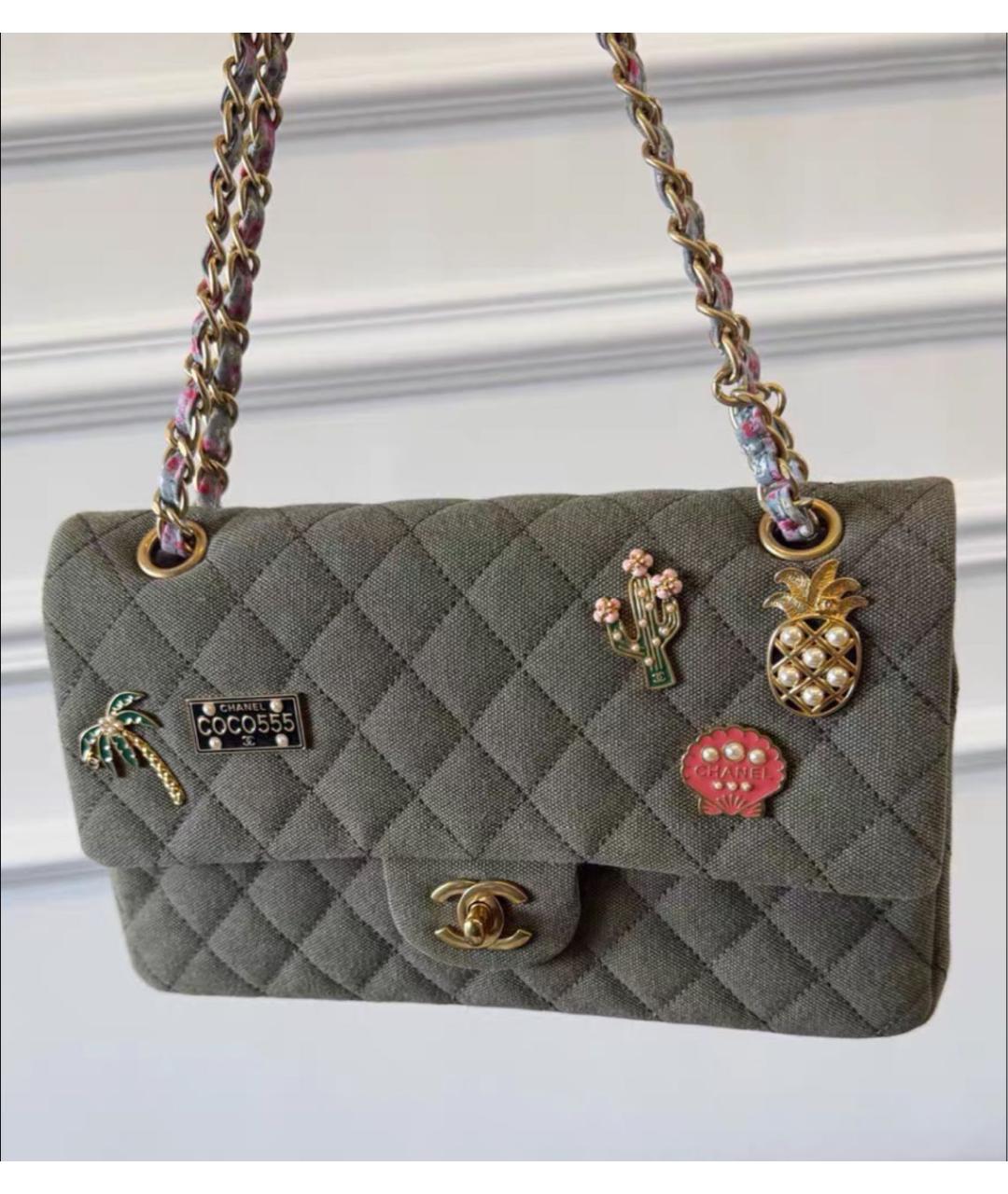 CHANEL Бежевая тканевая сумка через плечо, фото 2