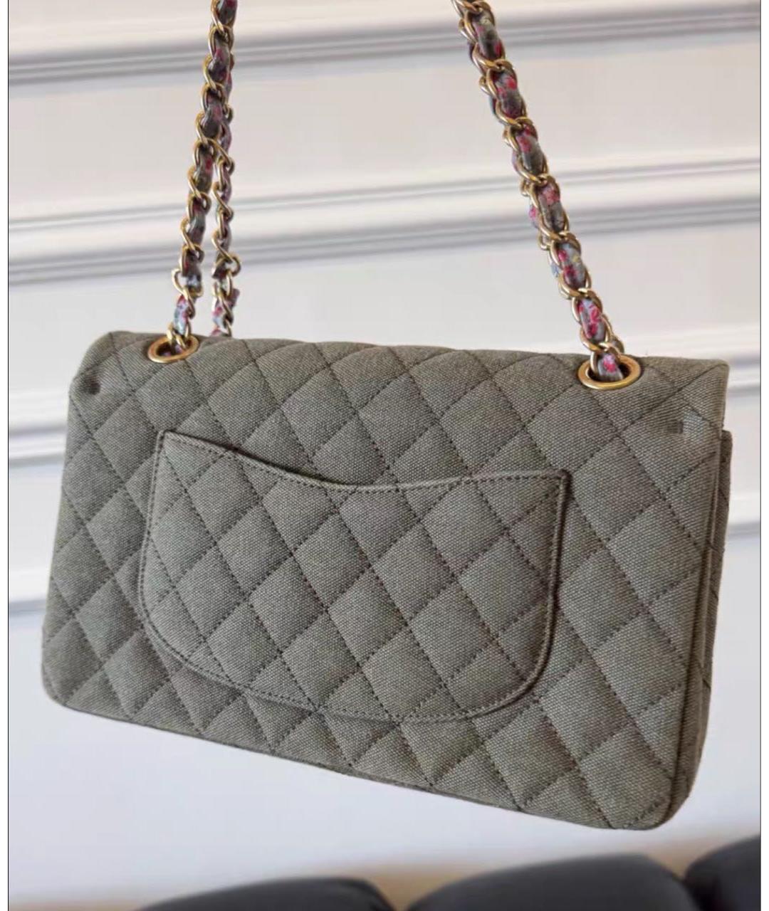 CHANEL Бежевая тканевая сумка через плечо, фото 3