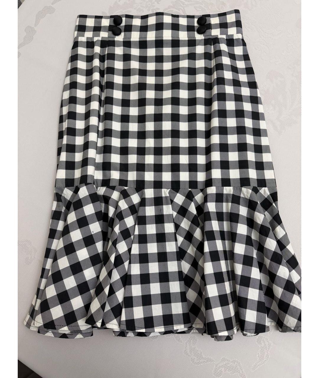 DOLCE&GABBANA Черная хлопковая юбка миди, фото 4