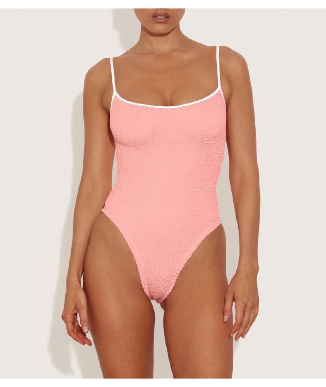 HUNZA G Коралловый полиамидовый купальник, фото 5