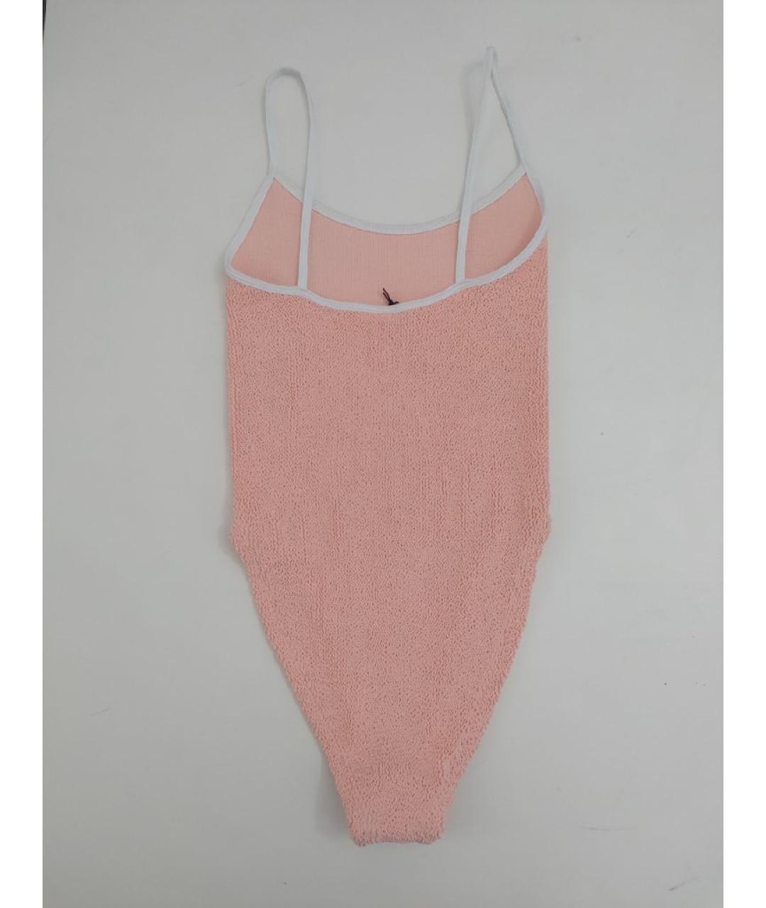 HUNZA G Коралловый полиамидовый купальник, фото 4