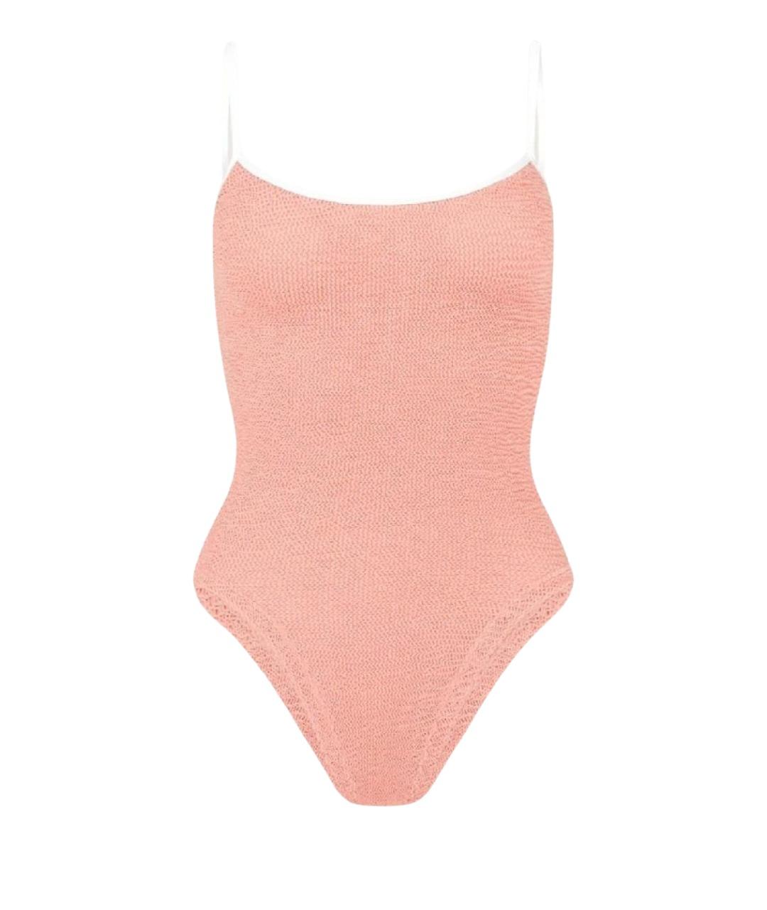 HUNZA G Коралловый полиамидовый купальник, фото 1