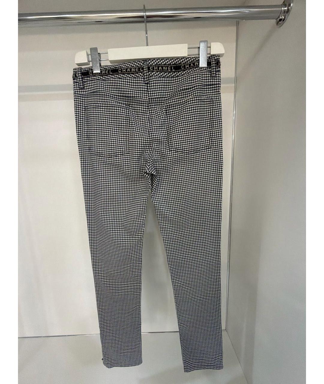 CHANEL Черные хлопко-эластановые прямые брюки, фото 2