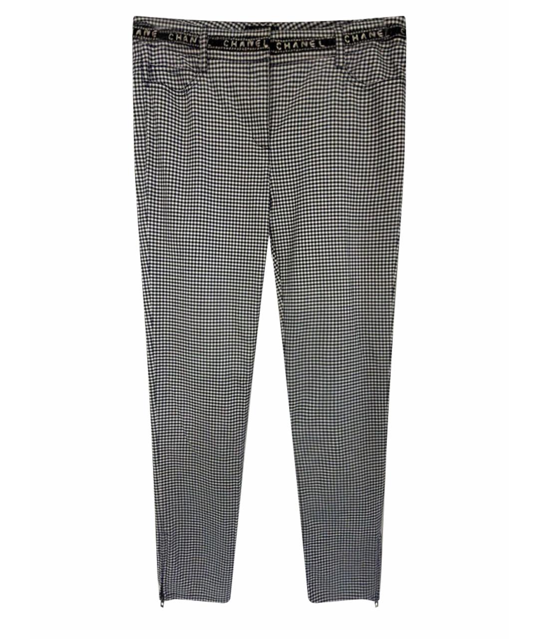 CHANEL Черные хлопко-эластановые прямые брюки, фото 1