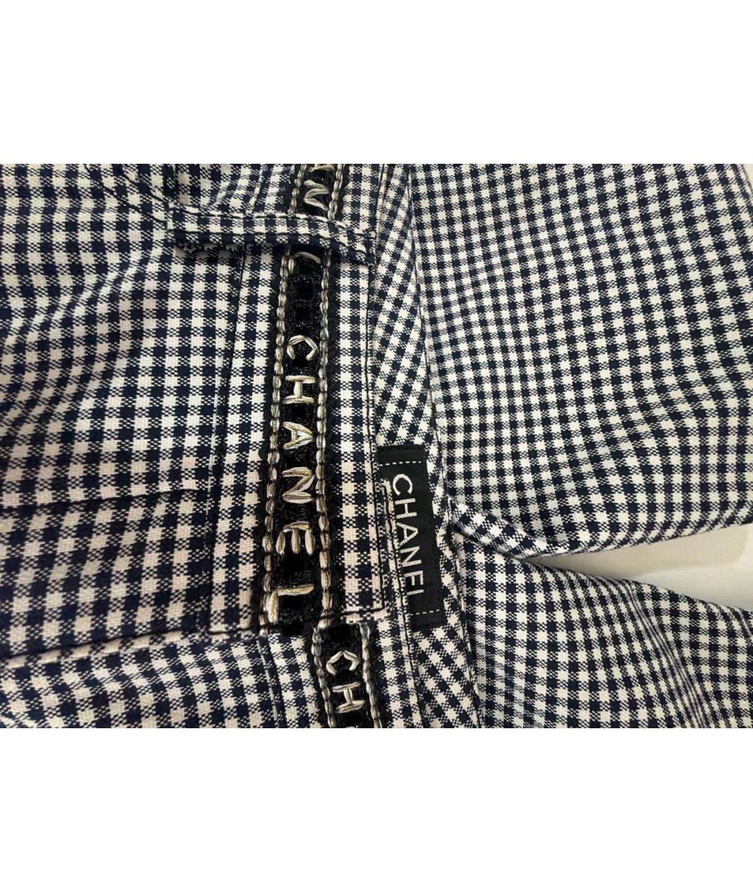 CHANEL Черные хлопко-эластановые прямые брюки, фото 4