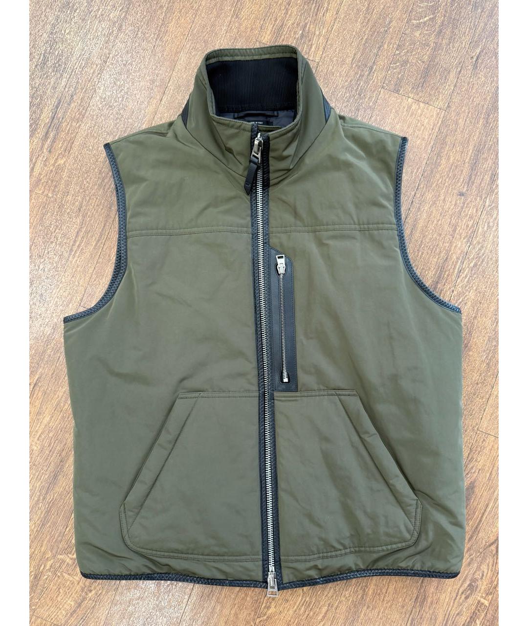 TOM FORD Хаки полиэстеровый жилет, фото 4