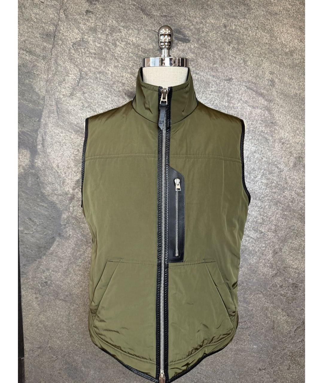 TOM FORD Хаки полиэстеровый жилет, фото 5