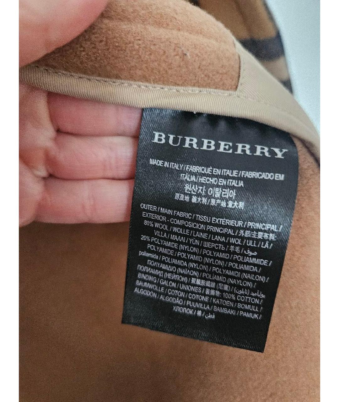 BURBERRY Бежевое шерстяное пальто, фото 6