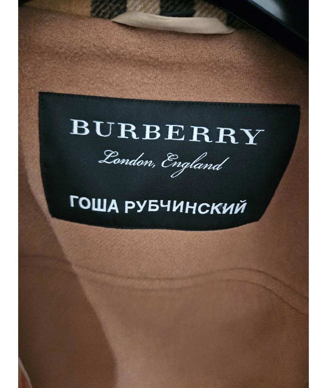 BURBERRY Бежевое шерстяное пальто, фото 5