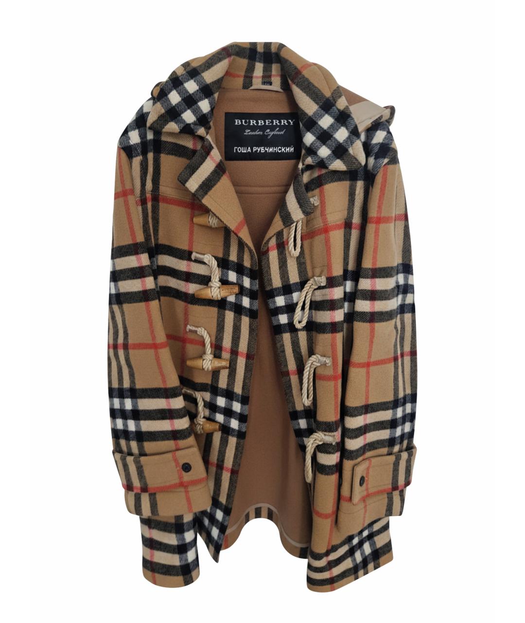 BURBERRY Бежевое шерстяное пальто, фото 1