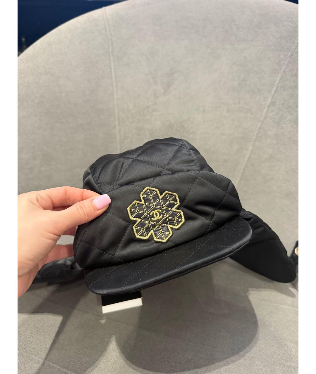 CHANEL Черная синтетическая шапка, фото 4