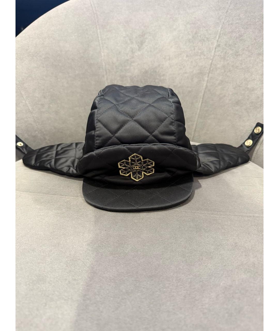 CHANEL Черная синтетическая шапка, фото 2