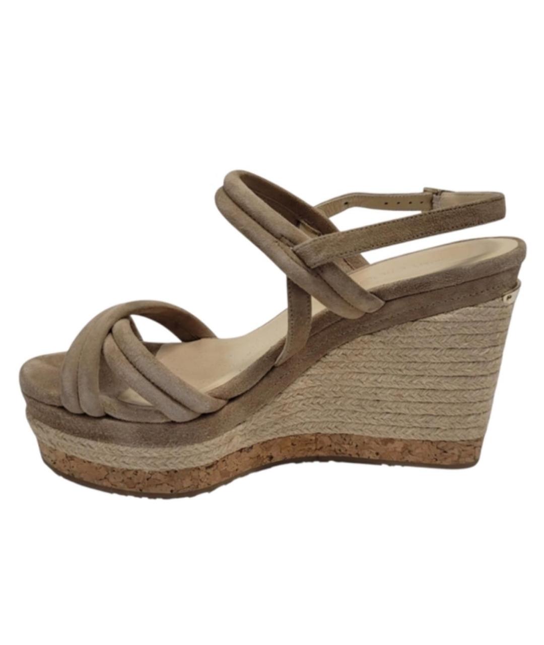 JIMMY CHOO Бежевые замшевые эспадрильи, фото 9