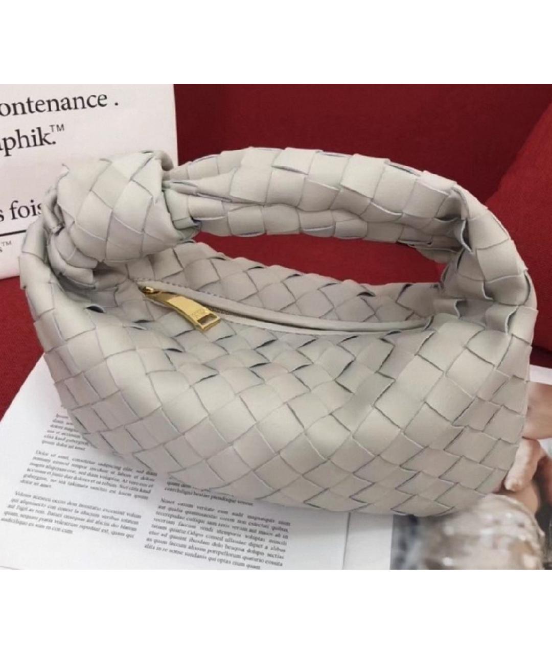 BOTTEGA VENETA Бежевая кожаная сумка с короткими ручками, фото 3