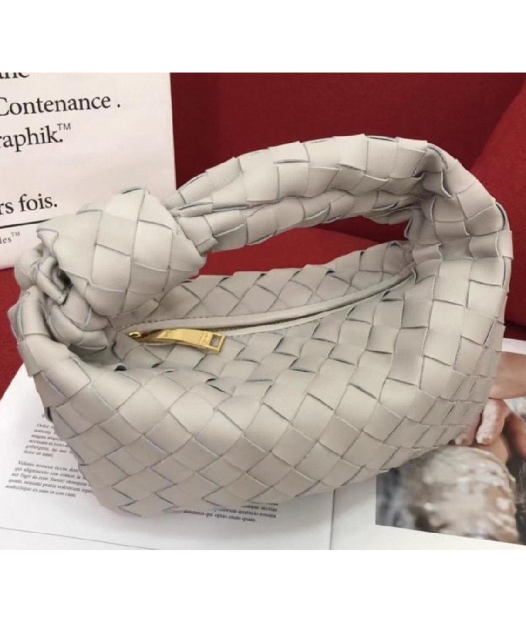 BOTTEGA VENETA Бежевая кожаная сумка с короткими ручками, фото 2