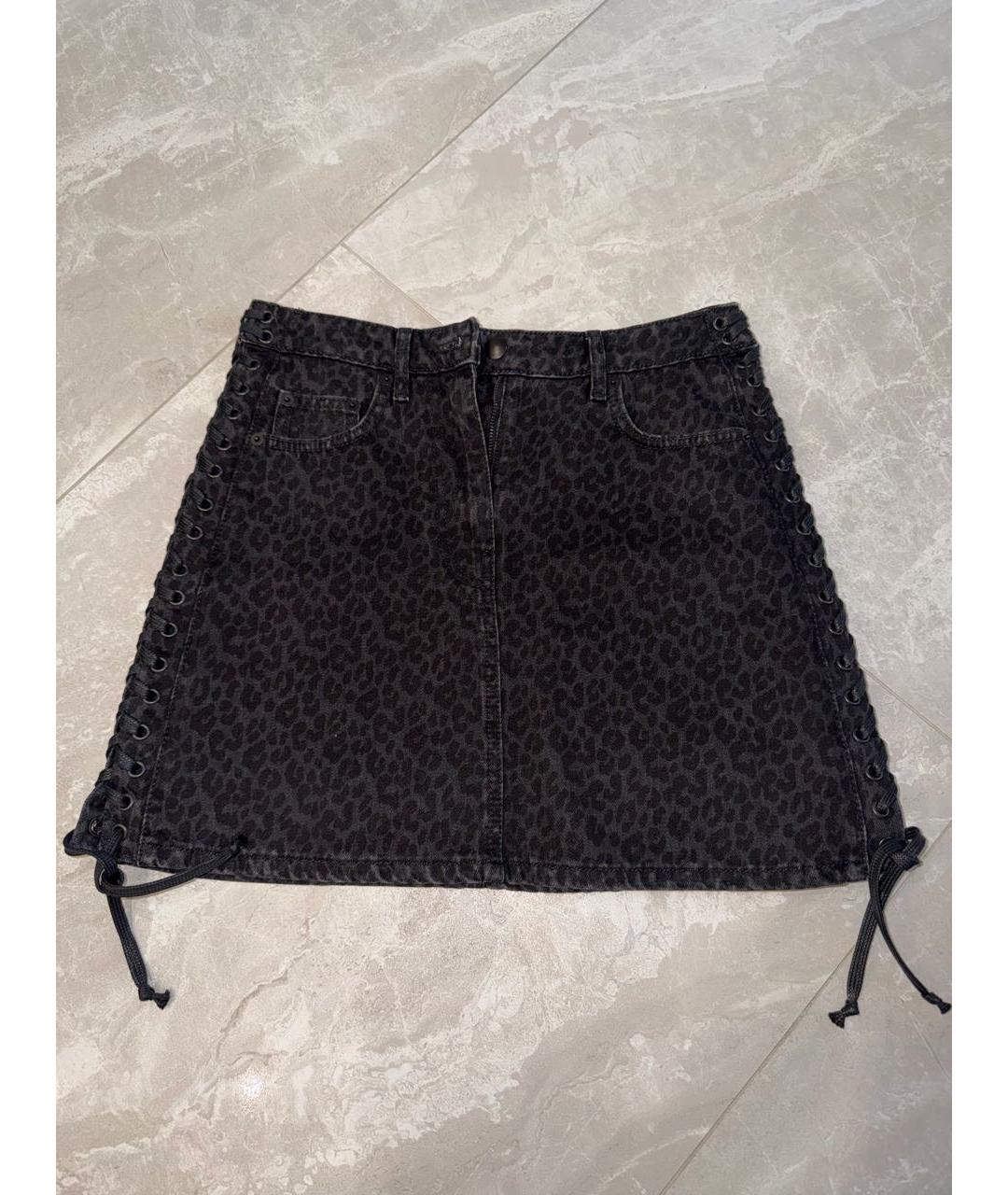 MCQ ALEXANDER MCQUEEN Черная хлопковая юбка мини, фото 5