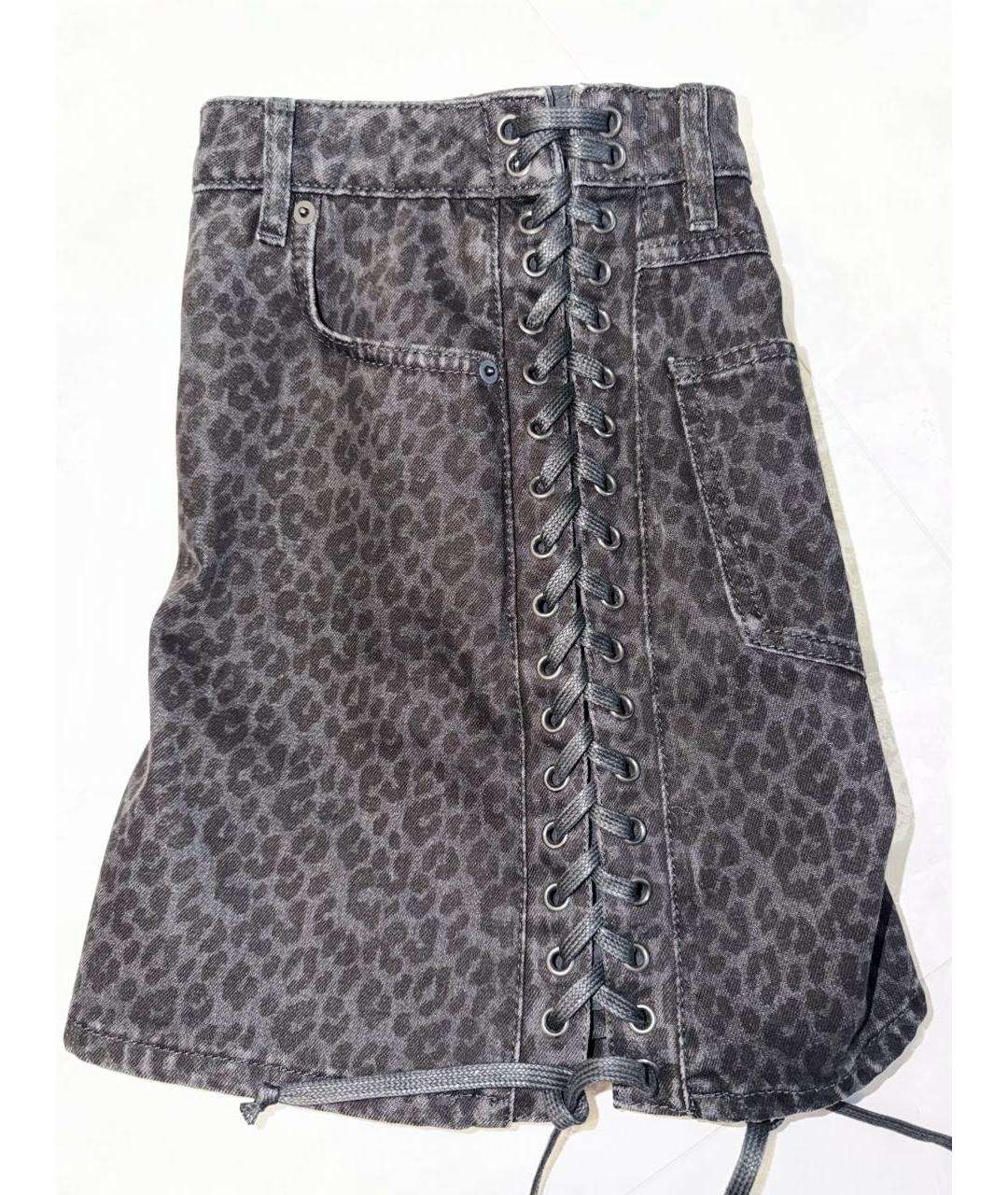 MCQ ALEXANDER MCQUEEN Черная хлопковая юбка мини, фото 4