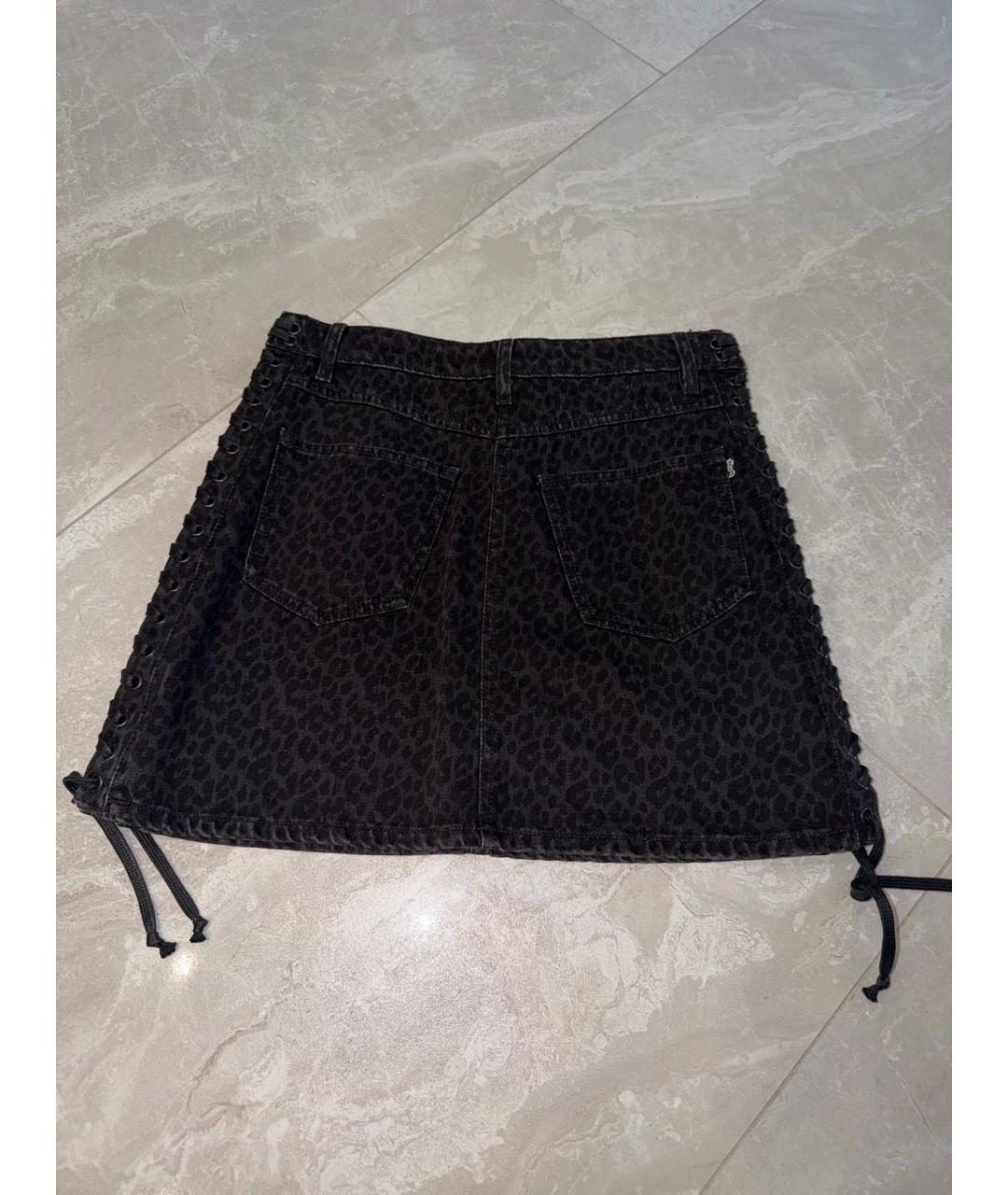 MCQ ALEXANDER MCQUEEN Черная хлопковая юбка мини, фото 2