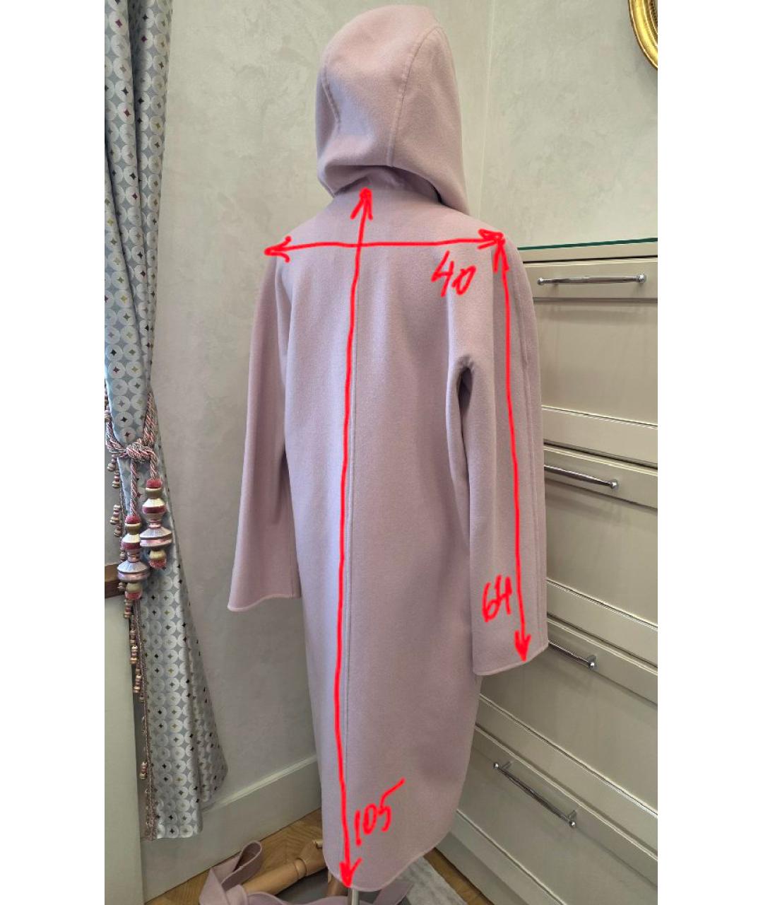 MAX MARA Розовое шерстяное пальто, фото 7