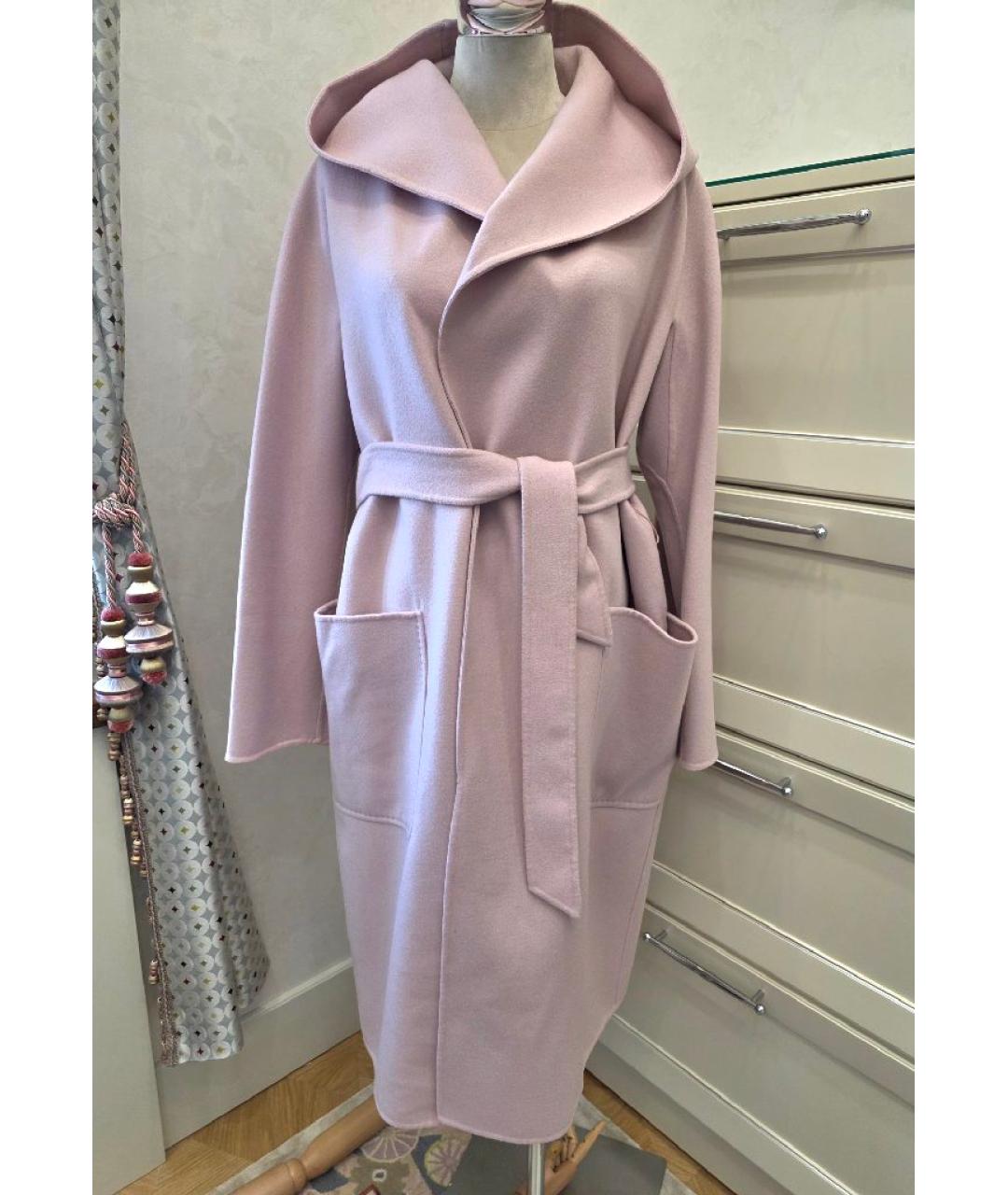 MAX MARA Розовое шерстяное пальто, фото 4