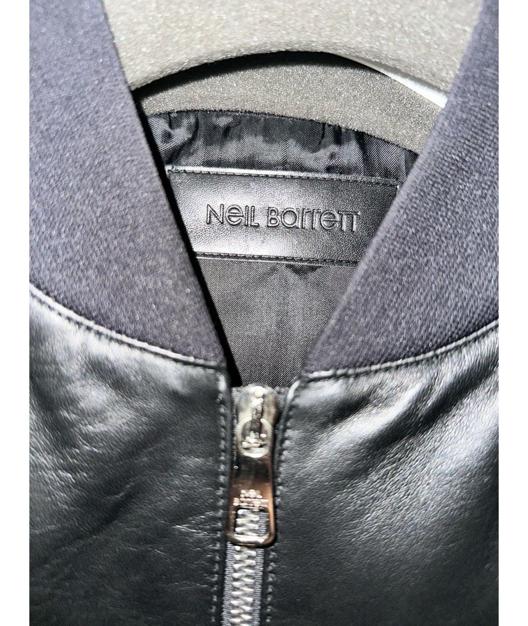 NEIL BARRETT Черная кожаная куртка, фото 3