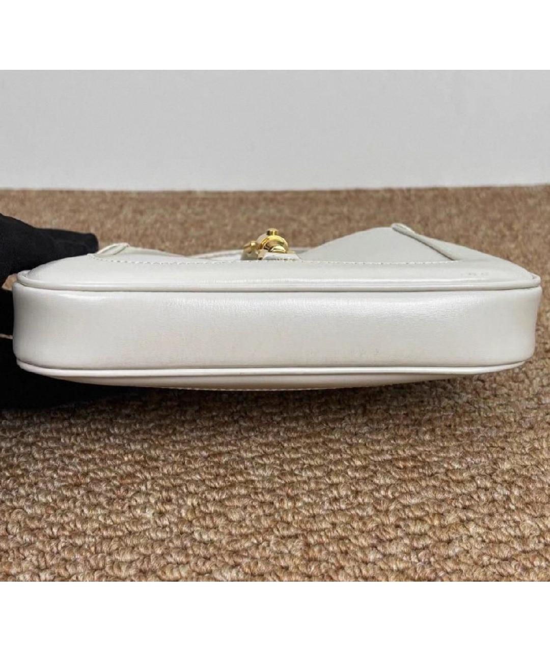 GUCCI Белая кожаная сумка с короткими ручками, фото 3