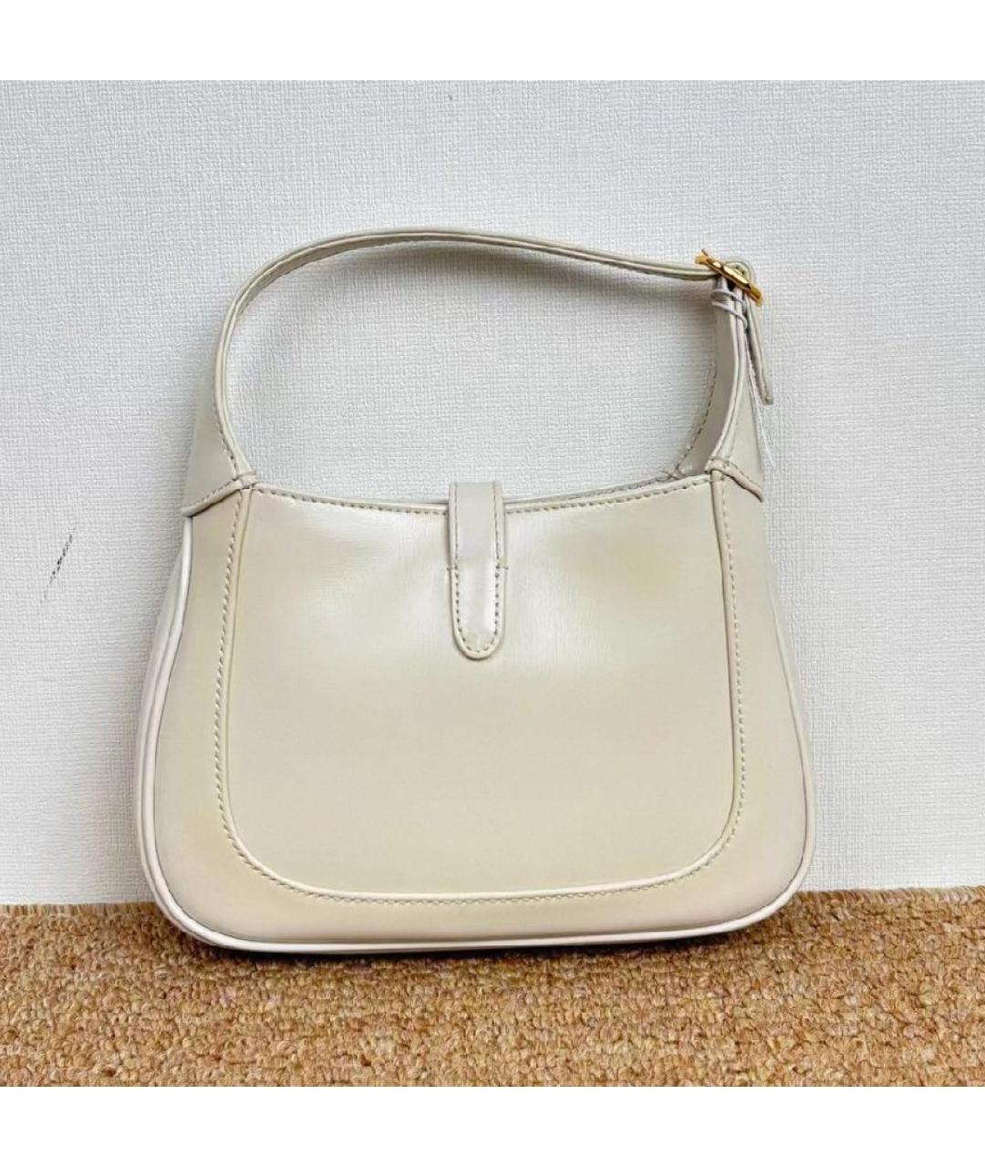 GUCCI Белая кожаная сумка с короткими ручками, фото 2