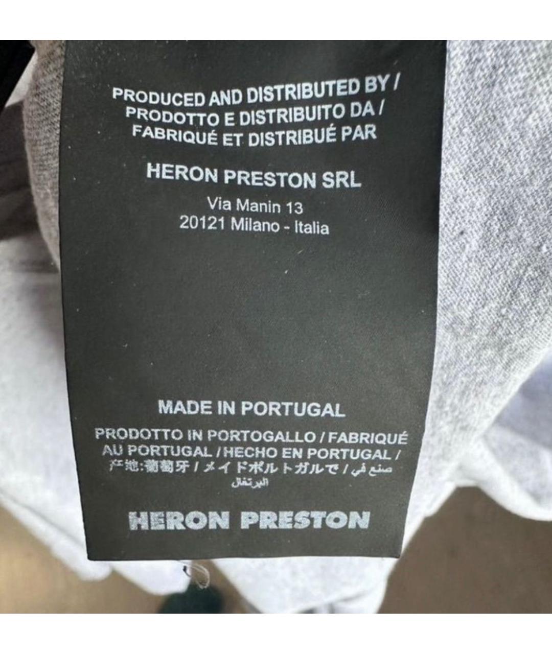 HERON PRESTON Серая хлопковая футболка, фото 6