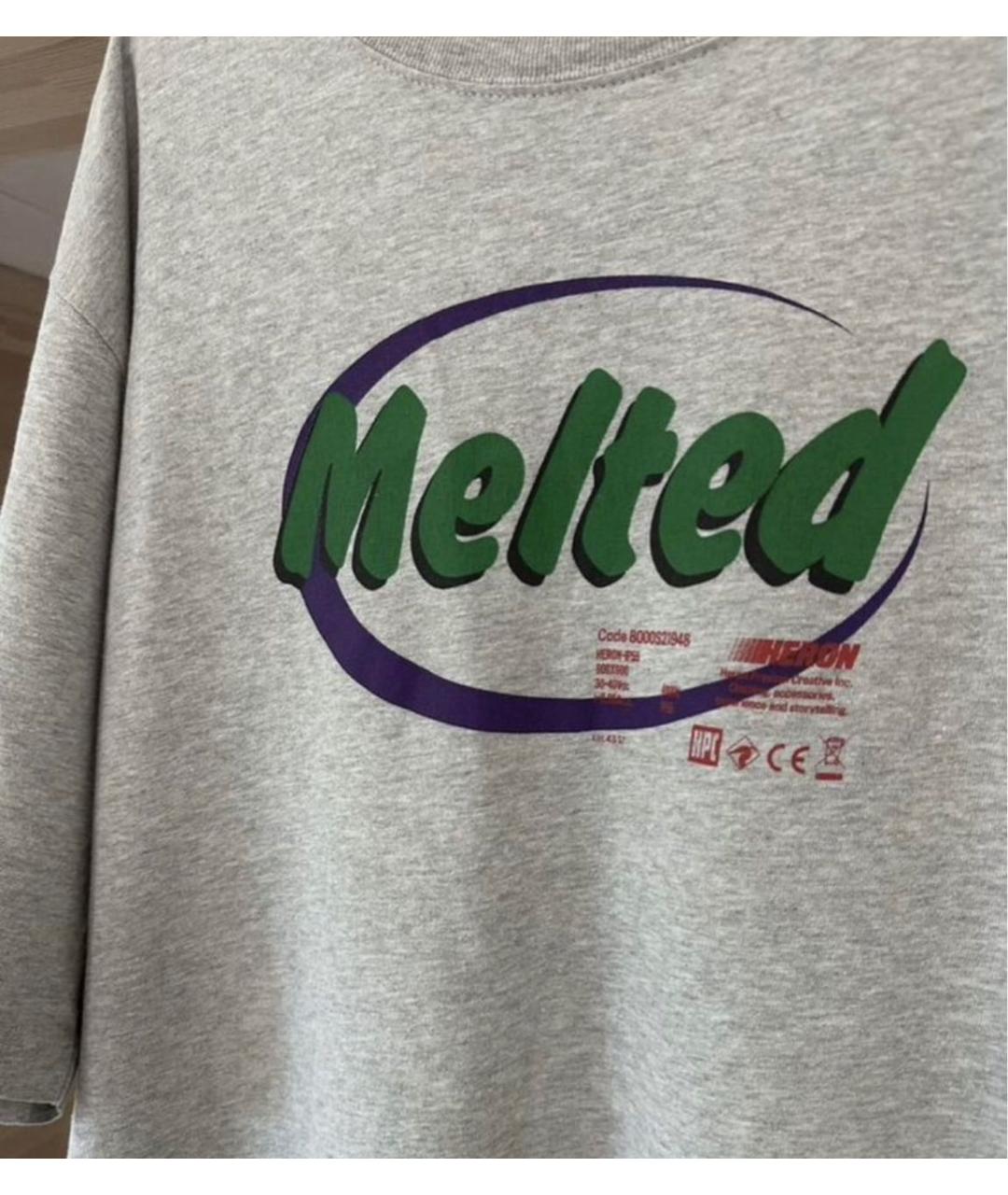 HERON PRESTON Серая хлопковая футболка, фото 3