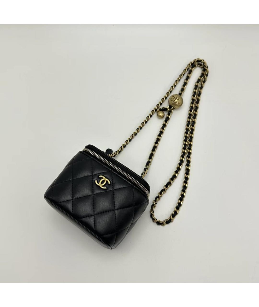 CHANEL Черная кожаная сумка через плечо, фото 4