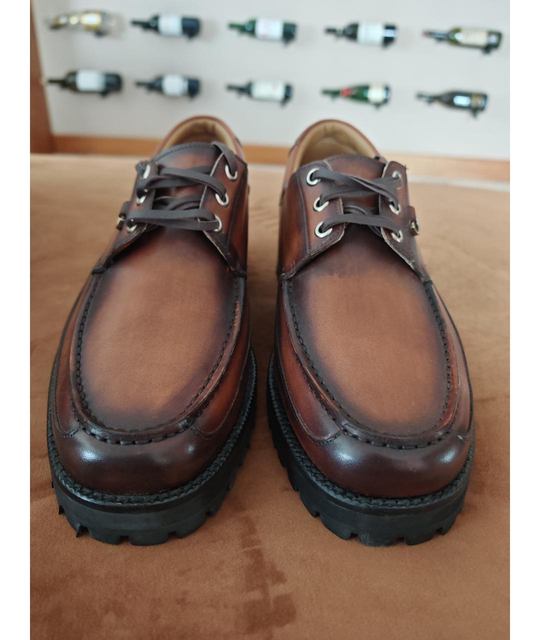 BERLUTI Коричневые кожаные низкие ботинки, фото 2