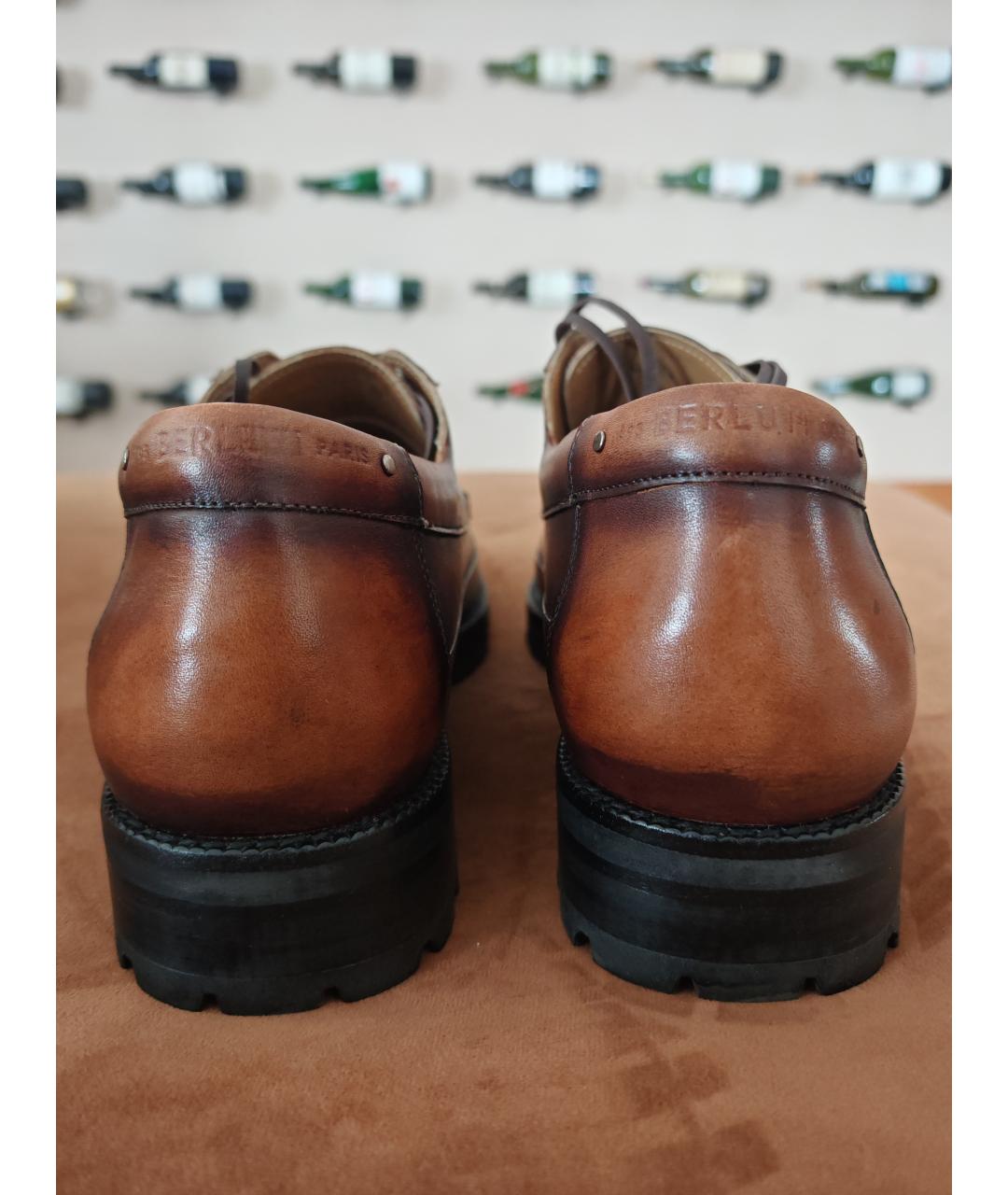 BERLUTI Коричневые кожаные низкие ботинки, фото 4