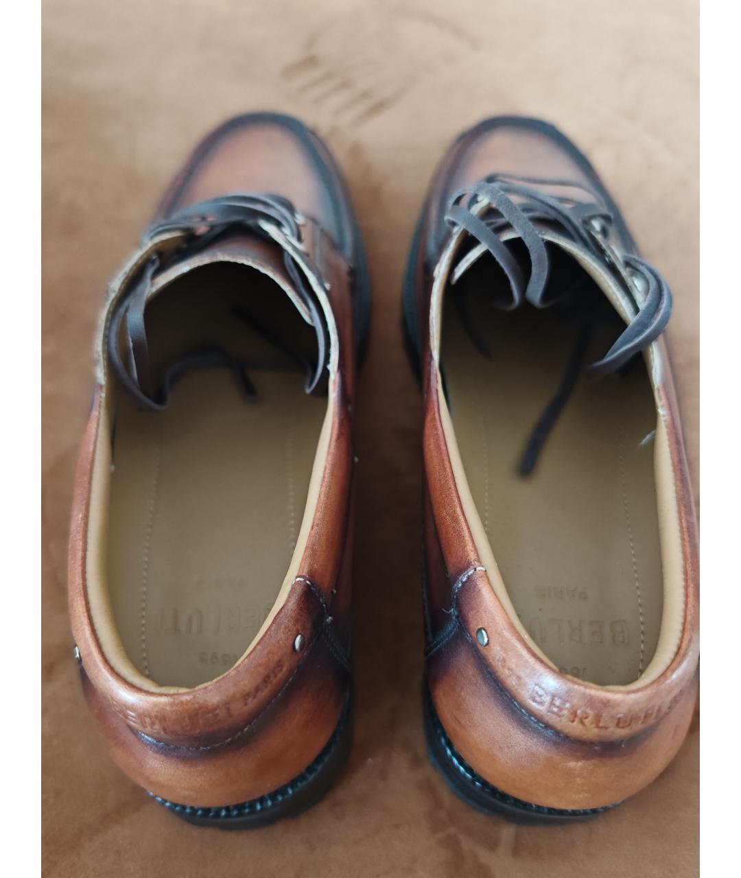 BERLUTI Коричневые кожаные низкие ботинки, фото 3