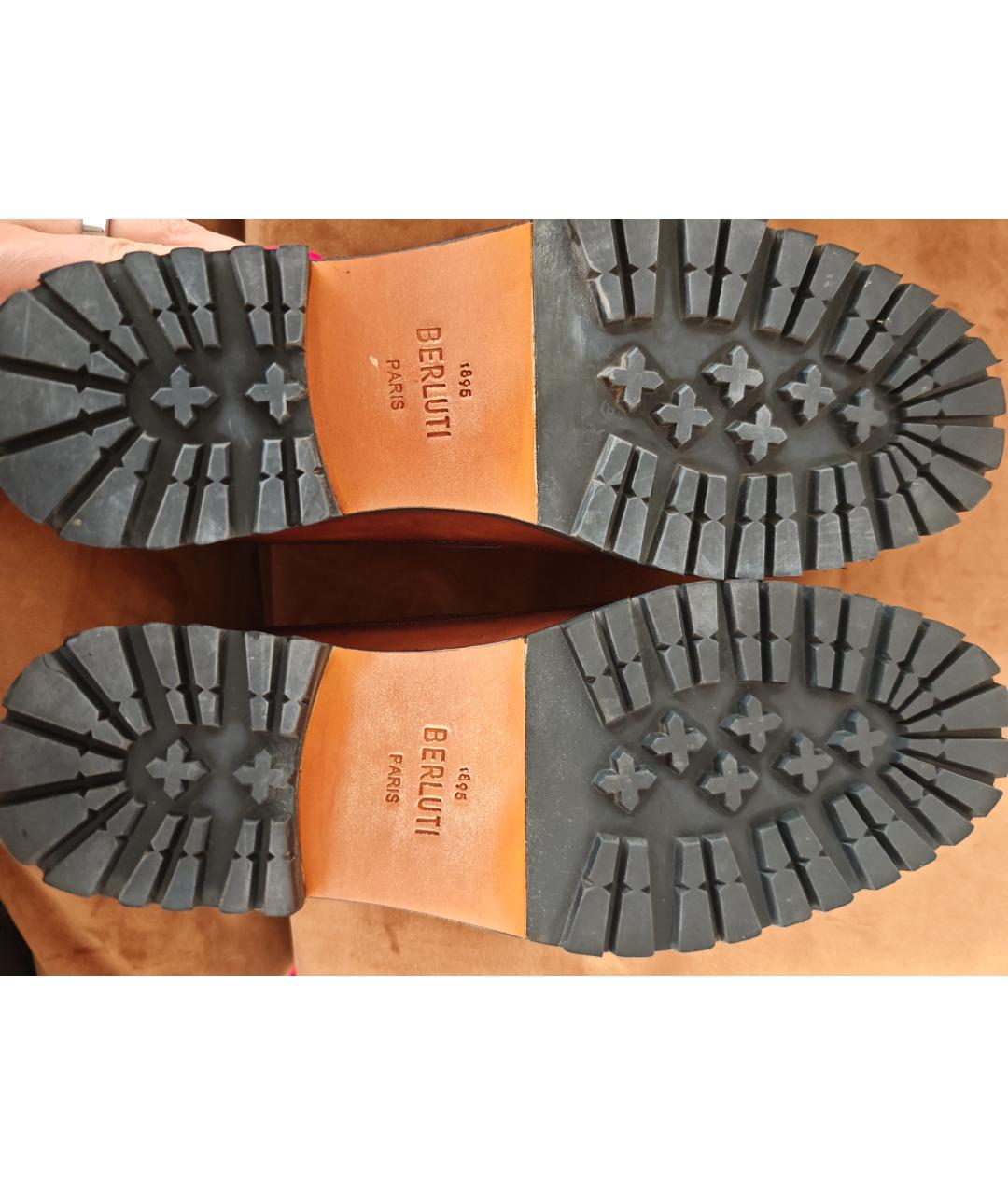 BERLUTI Коричневые кожаные низкие ботинки, фото 5