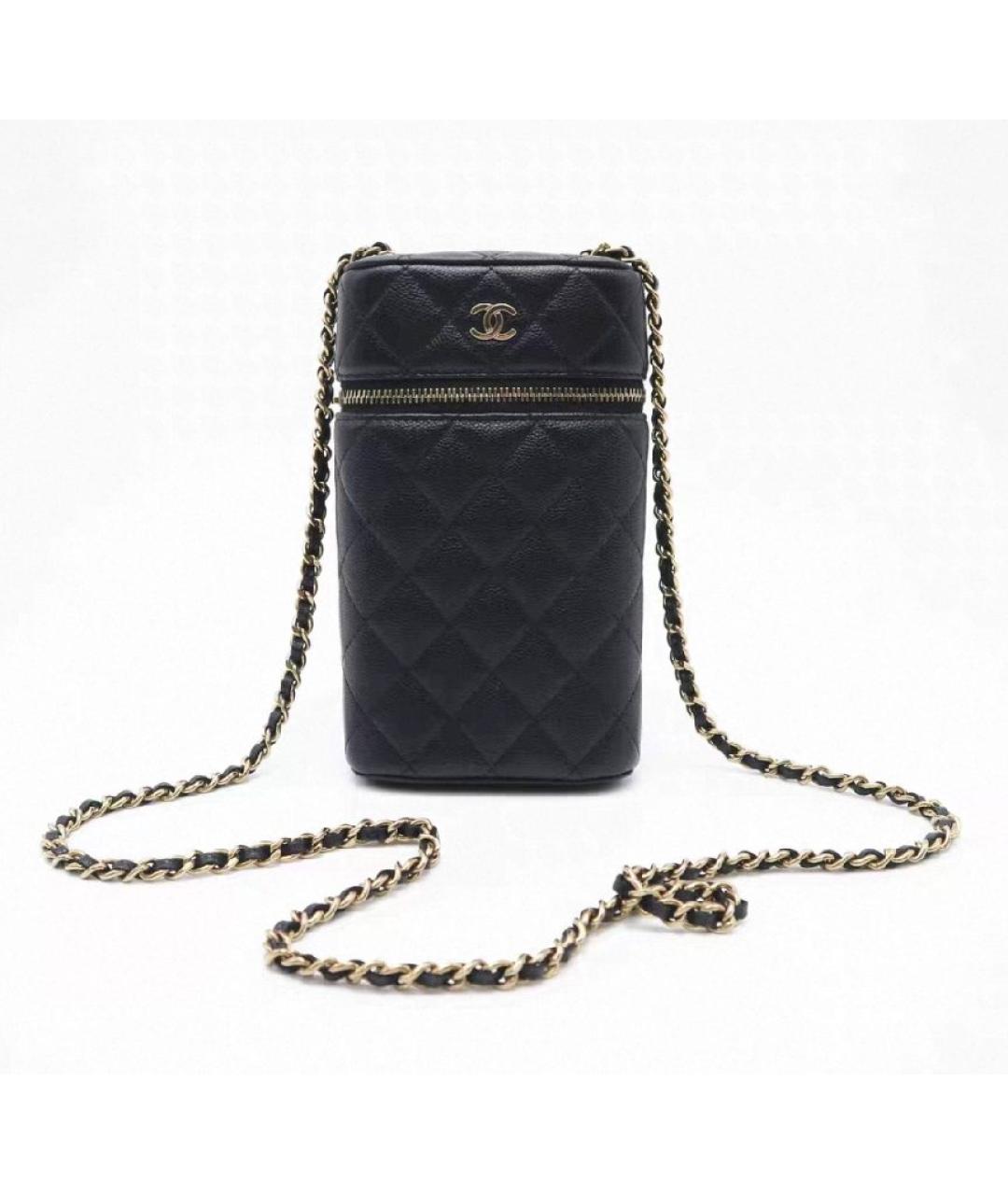 CHANEL Черная кожаная сумка через плечо, фото 4