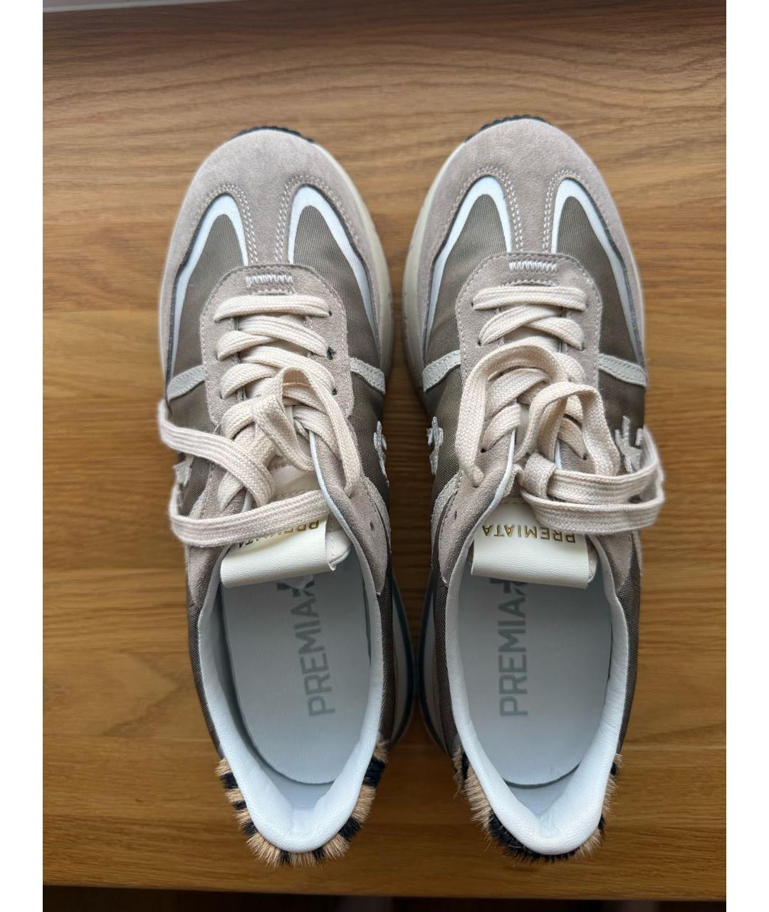 PREMIATA Бежевые замшевые кроссовки, фото 3