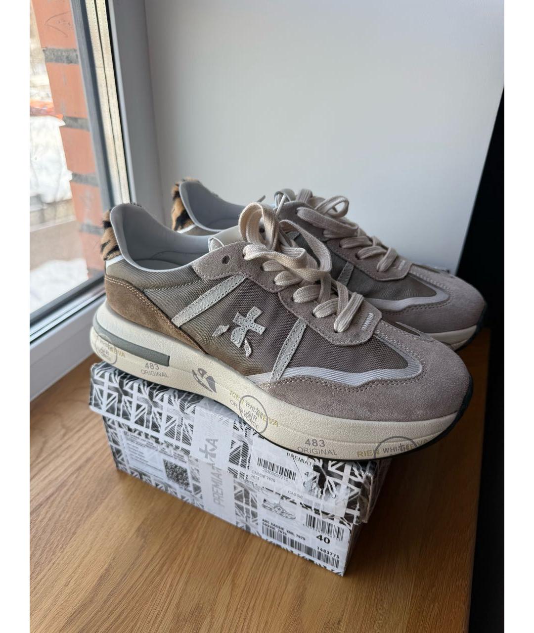 PREMIATA Бежевые замшевые кроссовки, фото 2