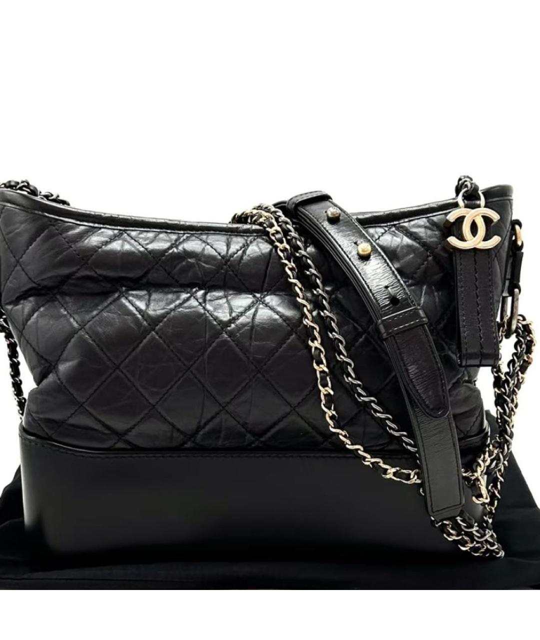 CHANEL Черная кожаная сумка через плечо, фото 2