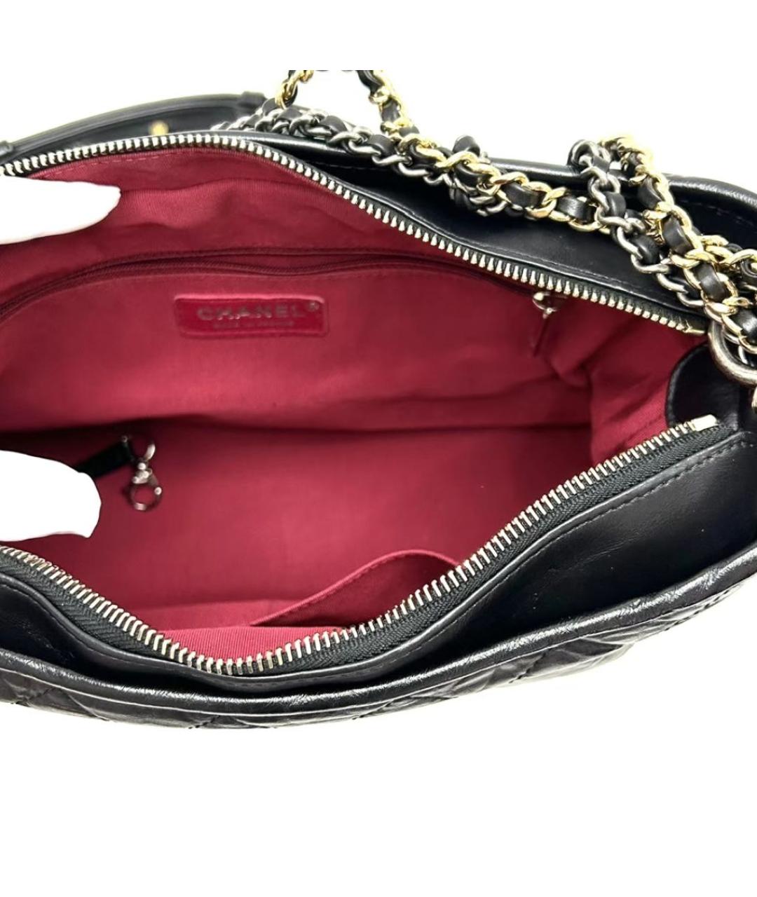 CHANEL Черная кожаная сумка через плечо, фото 6