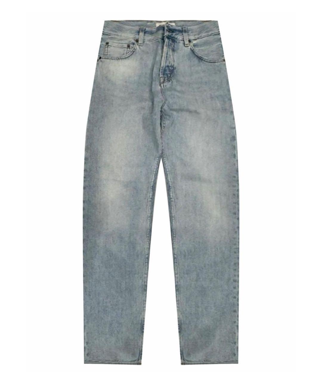 MIU MIU Голубые хлопковые джинсы слим, фото 1